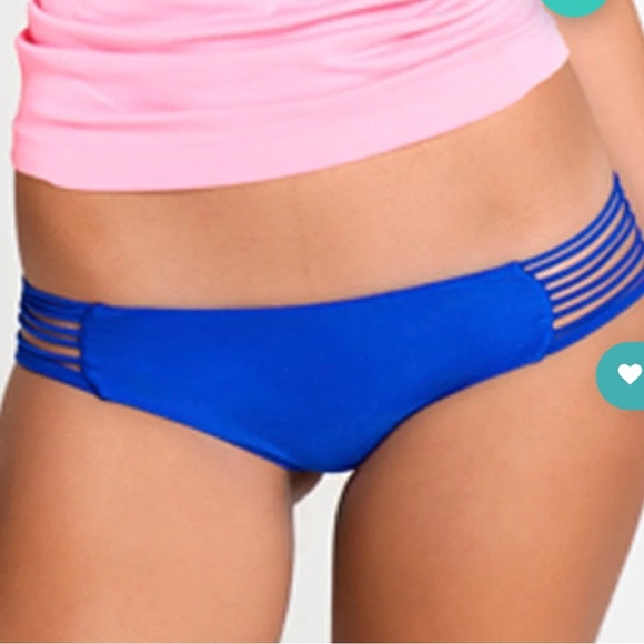 Luli Fama Electric Blue Hot Tropics Triangle Top and Bootylicious Bottom XL/L - Picture 4 of 14